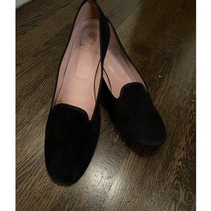 Pretty Ballerinas Black Suede Kitten Heel Sz40
